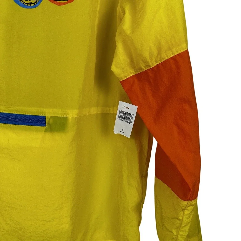 Disney Inside Out Windbreaker Adult Medium Yellow Pixar Graphic Half‎ Zip NWT